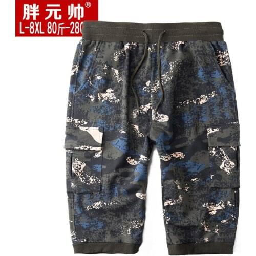 Pllus size l-8xl Summer men cropped pants loose tooling bigger sizes in camouflage pants mens leisure many pocket trousers