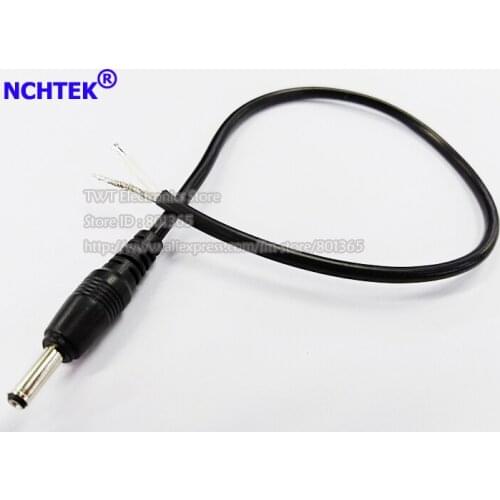 NCHTEK 18AWG DC 3.5*1.35mm Male Cable,3.5/1.35 male Pigtail Power Adapters Connector Cord About 30CM/Free shipping/50PCS