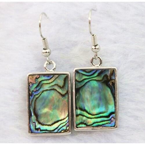 New fashion rectangle Zealand abalone shell drop dangle hot sale earrings one pair B1158-1