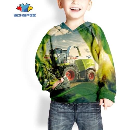New Child Fashion Hooded Sweatshirt Tractor 3D Print Harajuku Kids Pullover Hoodie Boy Baby Casual Streetwear Hip hop Clothing