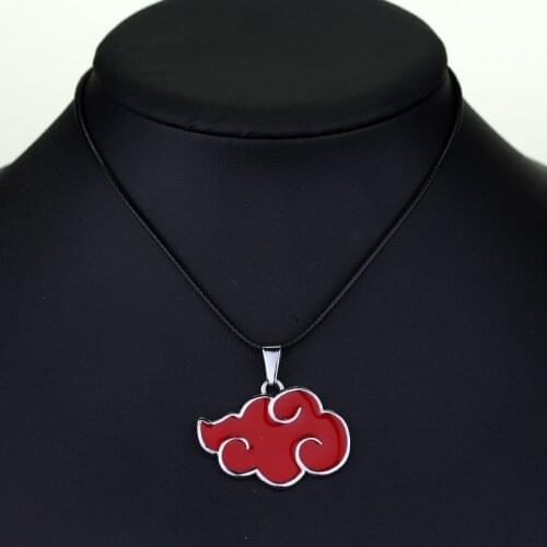 Japanese Anime Cosplay Akatsuki Organization Red Cloud Sign Necklace for Women Men Metal Unisex Pendant Trendy Necklace Jewelry