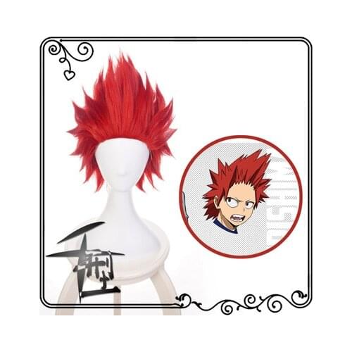 Anime My Hero Academia Kirishima Eijiro Short Red Cosplay Wig Boku no Hero Academia Halloween Costume Synthetic Hair Perucas
