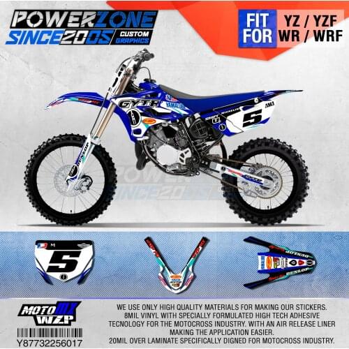 PowerZone Customized Team Graphics Backgrounds Decals 3M Custom Stickers For YAMAHA YZ85 Two Stroke 2015 - 19 YZ YZF WR WRF 017