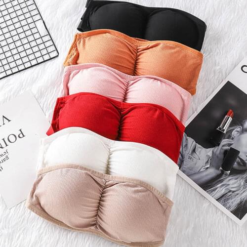 Sexy One Piece Women Invisible Bra Breathable Beauty Back Tube Tops lingerie Seamless Strapless Bustier Bandeau Wrapped Chest
