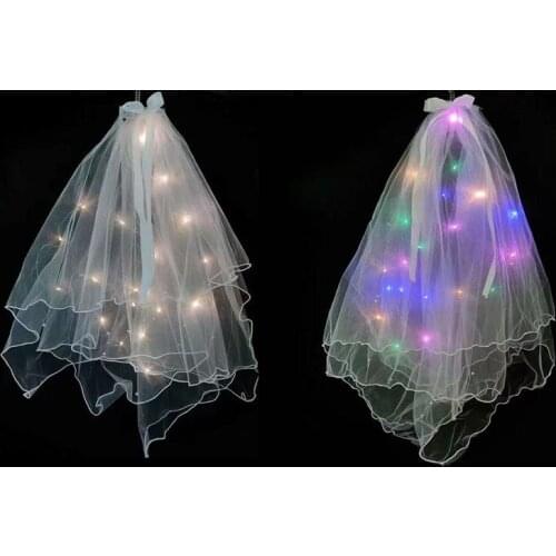 LED Flashing Colorful Lamp Glow Birthday Christmas Head Yarn Super Ribbon Bow wedding Yarn Night Market Stalls Headdress