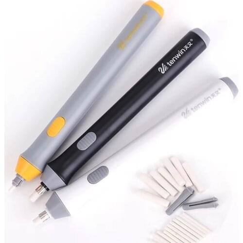 Tenwin Art Battery Operated Rubbers Electric Pencil Eraser Set High Light Erasure Effect Automatic Erasers Sketch Students Gift