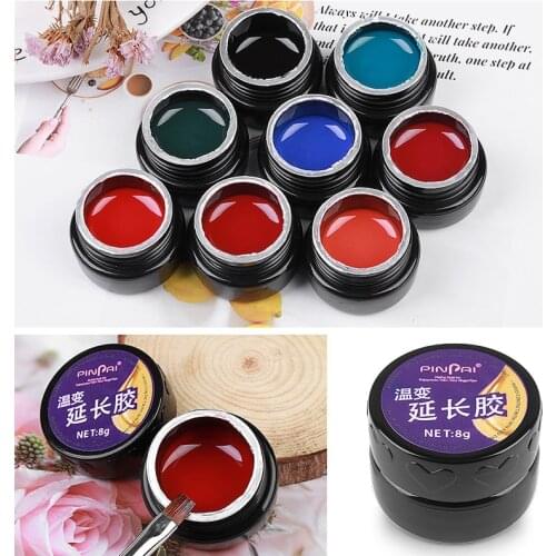 PinPai 8ml UV Nail Extension Builder Gel Soak Off UV Extend Nail Hard Jelly Gel Clear Natural Camouflage Color