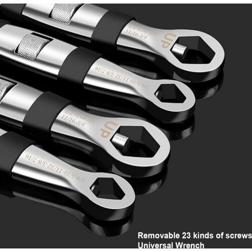 Universal Wrench 23 In 1 Wrench Set Ratchets Adjustable Spanner 1/4-inch to 3/4-inch, 7mm to 19mm Multitools Hand Tool