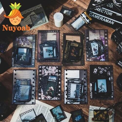30pcs PET Vintage Film Aesthetic Stickers Journal Flower Scrapbooking Junk Decorative Label Stickers Diary Label Notebooks