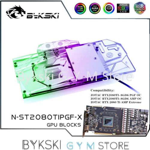 Bykski AMP Full Cover GPU Water Block For ZOTAC GAMING GeForce RTX 2080 Ti AMP Extreme/Core Radiator VGA Cooler N-ST2080TIPGF-X
