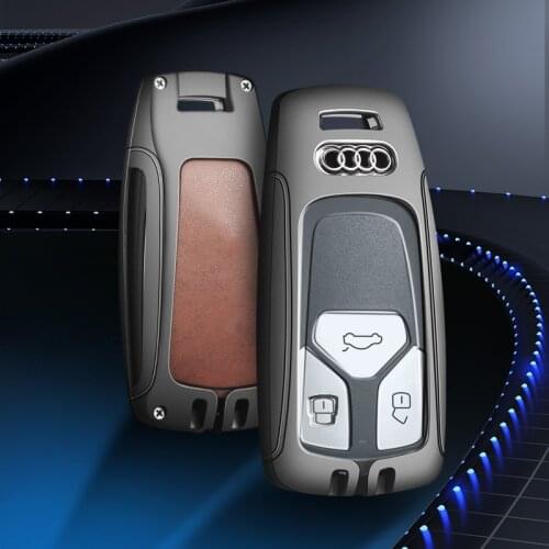 For Audi A6 A4 A5 A7 A8 Q5 Q7 S7 S8 TT s Line Car Key Bag Holder Cover Protection Case Keychain Accessories Car Alloy Key Shell