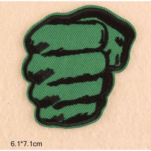 Green Fist Iron On Embroidered Clothes Patch For Clothing Stickers Garment Apparel Accessories