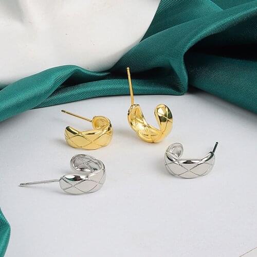 Geometric Wide C Letter Stud Earrings for Women Fashion Brand Luxury Earings Statement Top Quality Popular Jewelry Z388