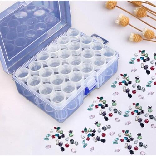 1 Set PP Wide Application Diamond Painting Storage Box Portable Anti-scratch Nail Art Storage Box Craft Tool
