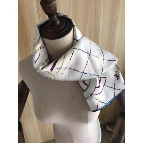 2021 new arrival winter spring classic flower 100% real silk scarf twill hand made roll 90*90 cm shawl wrap for women lady