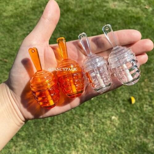 5ml Clear Transparent Amber Honey Plastic Lip Gloss Empty Tube Cosmetic Lipgloss Jar Packaging Container Refillable bottle