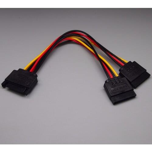 5pcs SATA 15Pin Male to 2x15Pin Female SATA Power Cable Y Splitter SATA Adapter Extension Cable