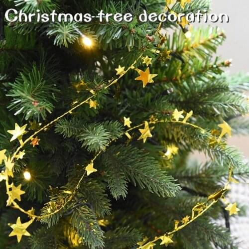 7.5M Christmas Colored Stripes Wire Five-star Star Rattan Aluminum Foil Sequins Christmas Tree Decorations Home Decoration