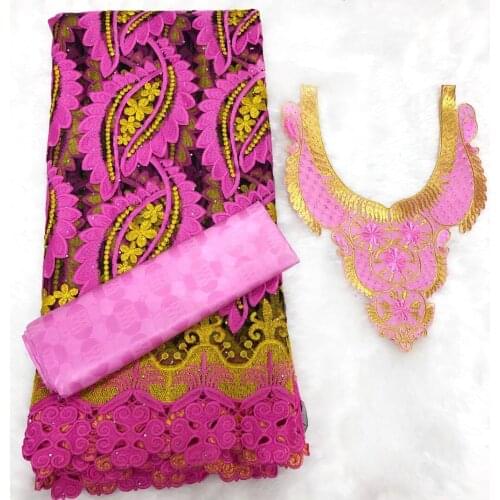 African Lace Fabric 2021 High Quality Lace 2.5+2.5 Yards Collocation Tulle Lace And Bazin Riche Fabric For Nigerian Mesh Tulle