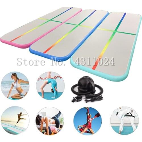 Free Shipping 3x1x0.15m Tumble Track Inflatable Air Track Gymnastics Tumbling Air Mat For Kids One Free electronic Pump