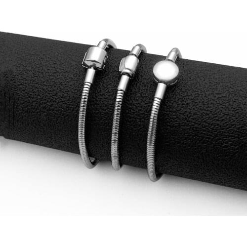 2021 New Width 3MM Stainless Steel Snake Chain Bracelet &Bangles For Men and Women Fashion Gift Jewelry Length 18CM Drop ship