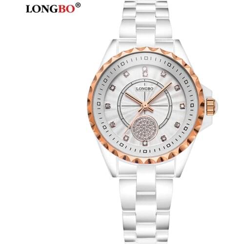 Fashion Longbo Top Brnad Women Watch Luxury Casual Quartz Hight Ceramic Lady Relojes Mujer Wristwatch Girl Dress Female Stone