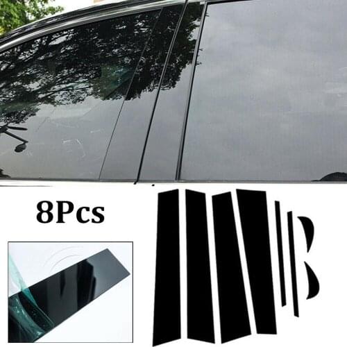 New 8pcs/Set BC Pillar Cover Door Car Window Black Trim Strips PVC Practical Easy To Install For Toyota Camry 2018 Wholesale CSV