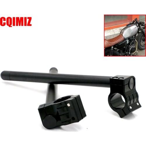 Black Motorcycle Handlebar Racing Adjustable CNC 31/32/33/35/37/39/41/51mm Clip On Ons Fork Handlebars Handle Bar Cafe Racer
