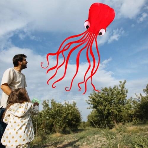 Colorful Octopus Kite Long Tail Adult And Child Outdoor Sports Entertainment Flying Toys Cartoon Octopus Sport Flying Soft Kite