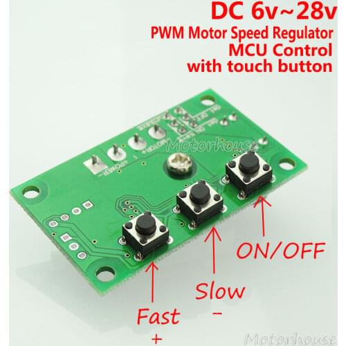 DC 6V 9V 12V 24V 28V 2A DC Motor Speed PWM Regulator Module Touch Button Switch MCU Controller