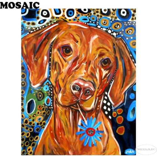 Diamond 5d,Full Square Drill DIY Diamond Painting labrador pet dog pictures,3d rhinestones mosaic Cross Stitch