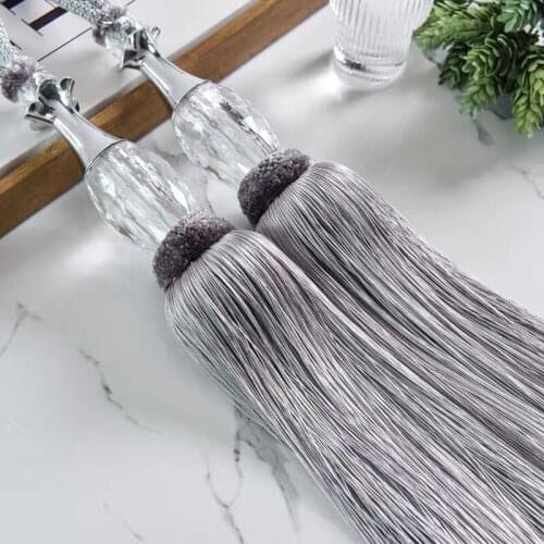 European Crystal Vase Curtain Tie Ball Hanging Ball Tassel Accessories Buckle Strap Tope Decoration Hanging Ear S064#D
