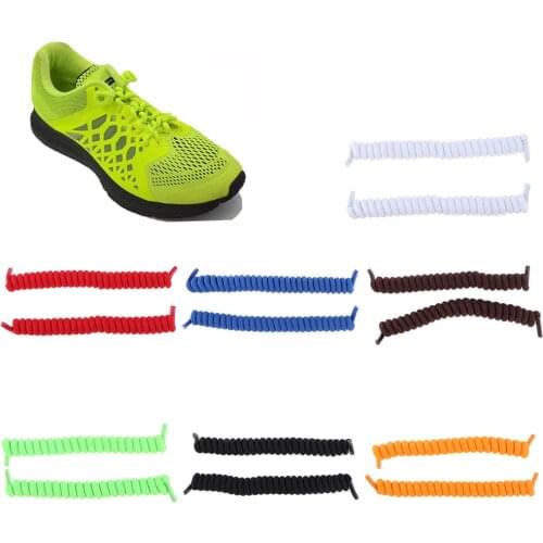 Curly Elastic Shoelaces Stay Fastened No Tie Laces Shoe Trainer Kids Disability