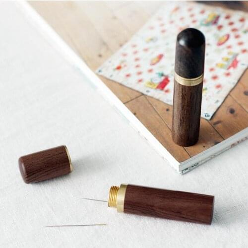 Sewing Needles Wood Box Embroidery Mending Holder Bottle Container Needle Storage DIY Tool Support Dropshipping