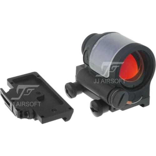 JJ Airsoft SRS Style 1x38 Red Dot (Solar cell assisted) (Black/Tan) & QD / Quick Release Mount AC32002 (Black)