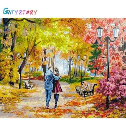 GATYZTORY 60x75cm Painting By Numbers DIY Figure Landscape Room Wall Art Framed Oil Paint For Adults Home Decoration
