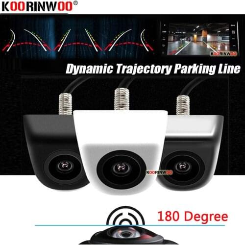 Koorinwoo HD Wide Fisheye Lens Car Rear View Camera + Dynamic Trajectory Parking Guide Trunk Camera Front Form Safe Camera 12v