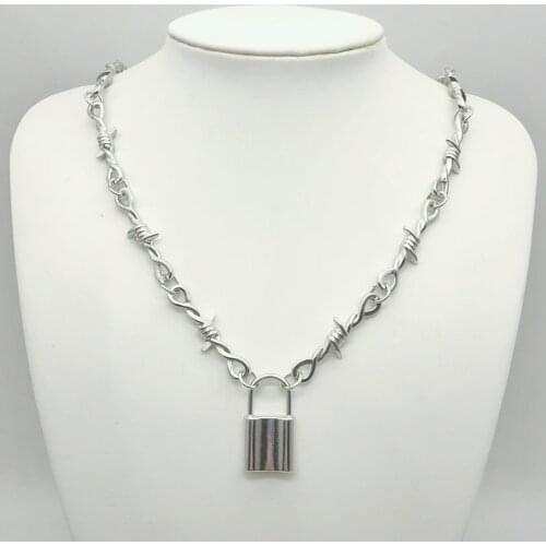 Small Wire Brambles Iron Unisex Choker Necklace Women Hip-hop Gothic Punk lock Barbed Wire Little Thorns Chain Choker Gifts
