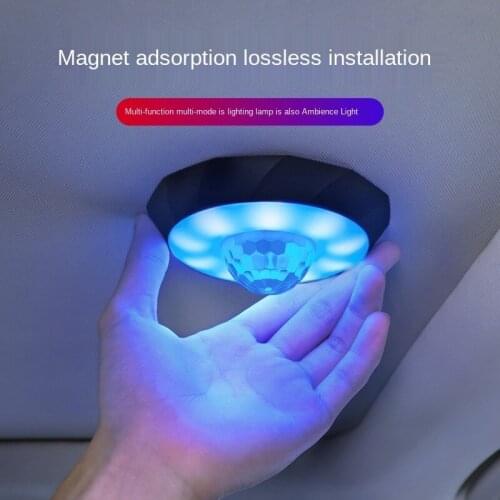 Car Interior Reading Lamp Automobile Music Voice-controlled Rhythm Flash Light Induction Wireless Decoration Colorful Atmosphere
