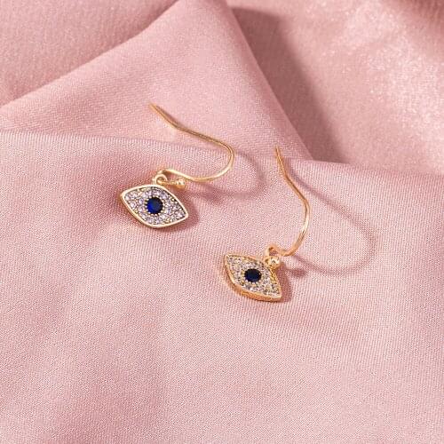 Fashion jewelry simple fashion temperament golden devils eye zircon ladies earrings accessories