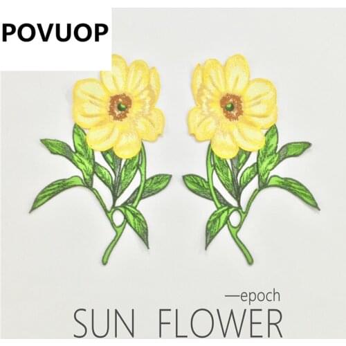 POVUOP embroidery patch new accessories High quality water soluble decals DIY patch decals a pair right and left