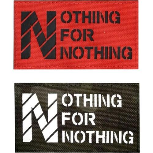 1PC World No Free Lunch NOTHING FOR NOTHING Reflective IR Chapter Fan Morale Badge Denim Jacket Backpack Patch Patch Icon