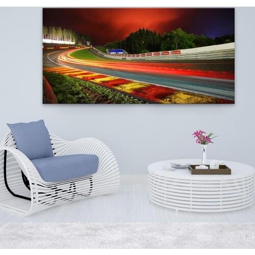 Wall Art Poster Nurburgring Rally Road Sports Car Track night view Print Canvas Painting 1 pieces Living Room Home Decor Picture