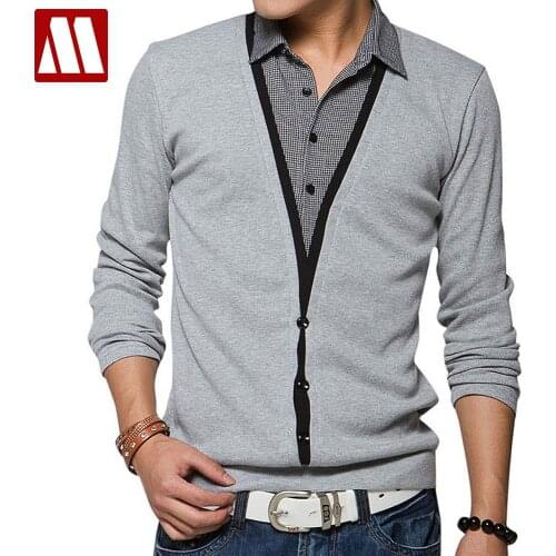 New Autumn Winter Fashion Mens Pullover Knitwear Fashion Shirt Collar Sweater for Men Knitting Shirt Plus Size Asia S-5XL C507