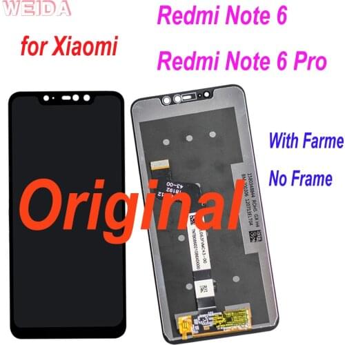 Original LCD for Xiaomi Redmi Note 6 LCD Display Touch Screen Digitizer Assembly with Frame for Redmi Note 6 Pro Display Replace