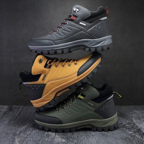 Hiking Shoes Outdoor High Ankle Boots Winter Men Waterproof Antiskid Wearable Climbing Sneakers Unisex Sport Mountain Hike Shoes