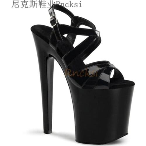 Rncksi 20cm Super High Heel Platform Women Sandals New Sexy Nightclub Party Woman High Heels Slides Summer Pole dance Shoes
