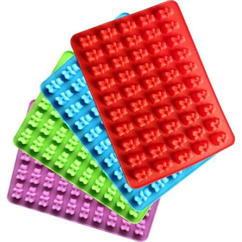 Silicone Forms Mold Gummy Bear Shape Bear Mould Jelly Bear Cake Candy Trays With Dropper Rubber Chocolate Maker