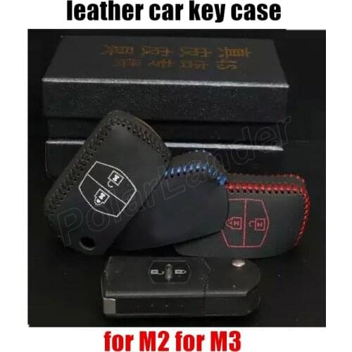 Only Red Car key case fit for MAZDA M2 M3 M5 6M8 car key case Hand sewing car key cover DIY car styling Genuine quality leather