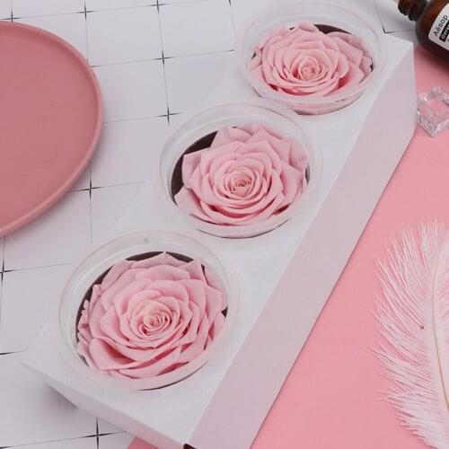 A Grade 7-8CM Eternal Rose Live Flowers Gift Glass Material flower luxury home decor love gift pink party decorations
